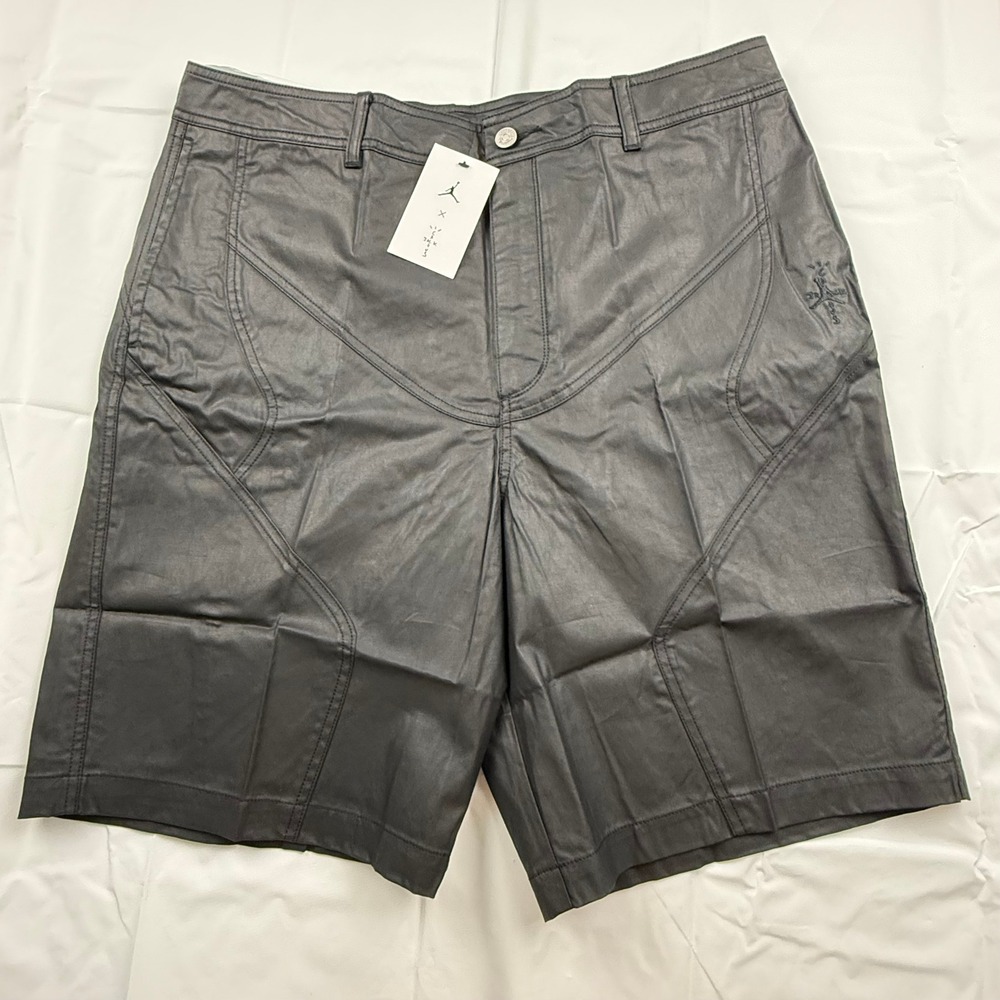 Jordan Travis Scott Cactus Jack Men Black Canvas Shorts DZ5477-010 Size 36 NEW